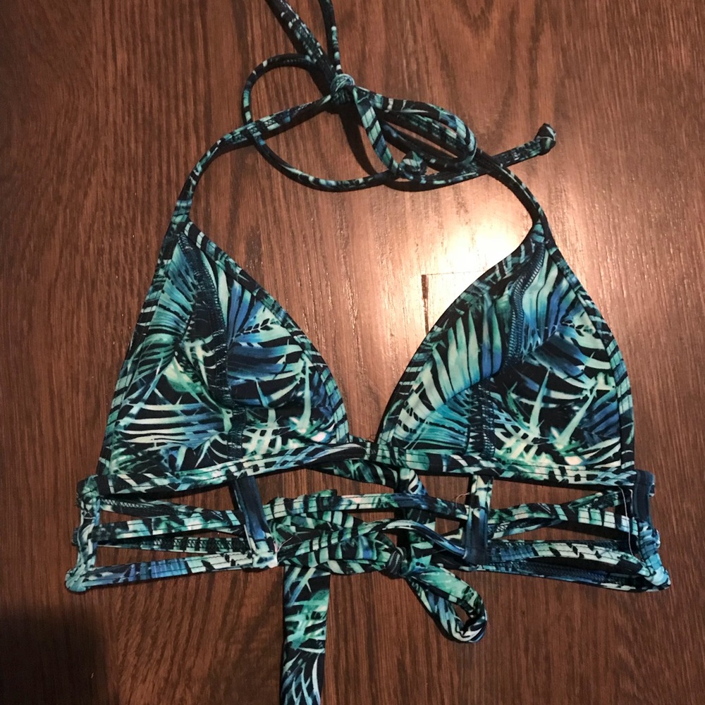Pink caged swim top - xsmall